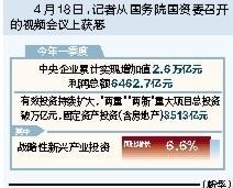 股鑫所 央企首季取得“开门红”，实现增加值2.6万亿元