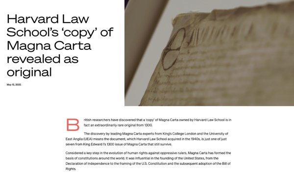 鼎盛证券 遭特朗普打压之际 哈佛大学宣布持有“限制王权”文物真迹