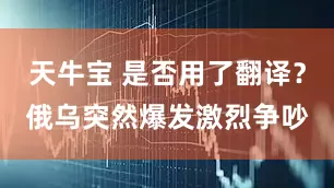 天牛宝 是否用了翻译？俄乌突然爆发激烈争吵
