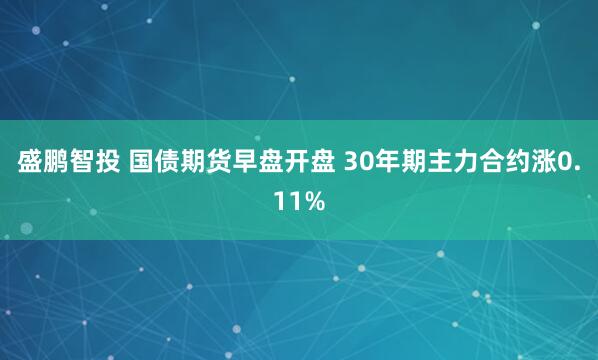 盛鹏智投 国债期货早盘开盘 30年期主力合约涨0.11%